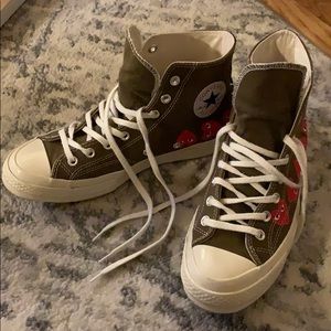 Olive green CDG Converse